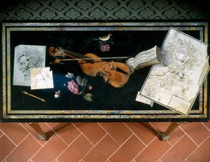 Asztali (scagliola) alkotó: Pietro Antonio Paulini